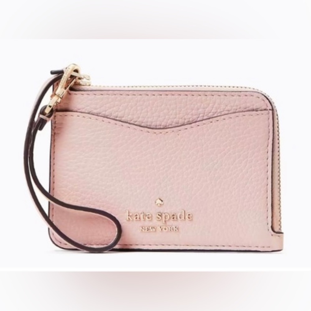 CoKaTe Spade Leila small
Leather Cardholder Wallet
Wristlet, Rose Smoke Pink